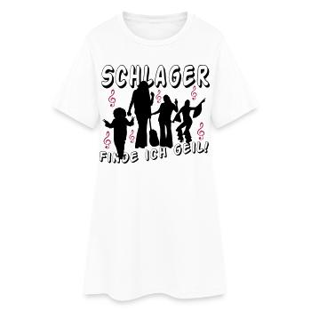 Schlager Liebe Shirt: Finde Ich Geil - Frauen T-Shirt-Kleid - Weiß - Vorne