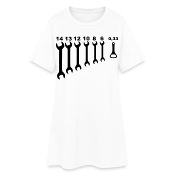 Clés, mécanicien, petits boulots, bricoleur * - Robe T-shirt Femme - blanc - Devant