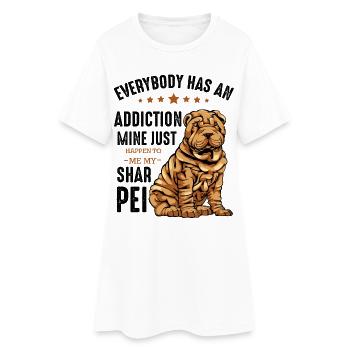Bulldog with stars and text Shar Pei - Women’s T-Shirt Dress - white - Front