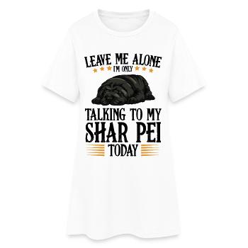 Schlafender Bulldog mit Sternen Shar Pei - Frauen T-Shirt-Kleid - Weiß - Vorne