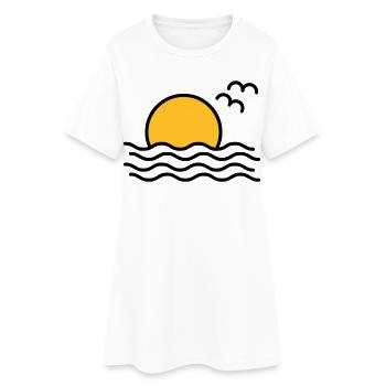 Coucher de soleil - Robe T-shirt Femme - blanc - Devant