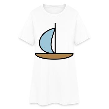 Segelboot - Frauen T-Shirt-Kleid - Weiß - Vorne