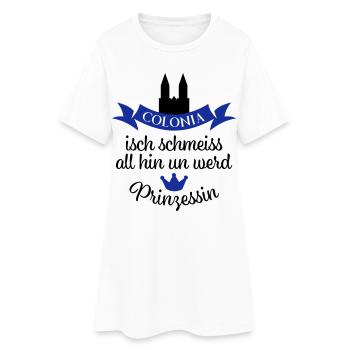 Kölner Karneval - Frauen T-Shirt-Kleid - Weiß - Vorne
