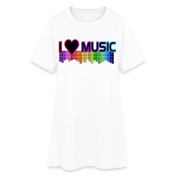 J'aime la musique - Robe T-shirt Femme - blanc - Devant