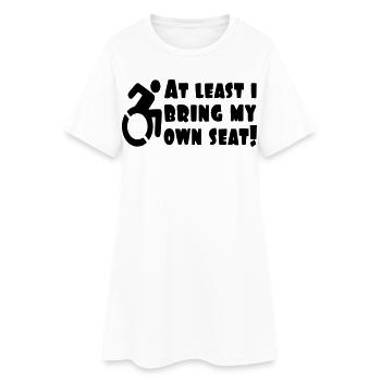 Au moins, j’apporte mon propre fauteuil roulant # - Robe T-shirt Femme - blanc - Devant