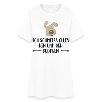 Hund - Frauen T-Shirt-Kleid - Weiß - Vorne