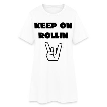 Continuez toujours à rouler avec votre fauteuil roulant # - Robe T-shirt Femme - blanc - Devant
