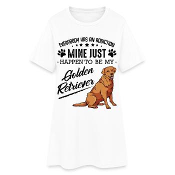 Chien Golden Retriever sur le noir - Robe T-shirt Femme - blanc - Devant