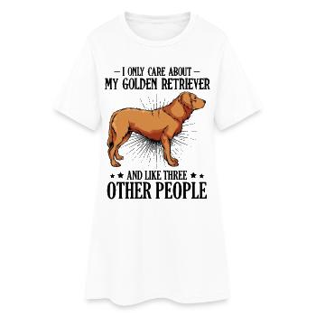Profil latéral du Golden Retriever - Robe T-shirt Femme - blanc - Devant