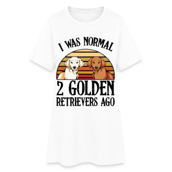 Golden Retriever in Retro Sunset - Women’s T-Shirt Dress - white - Front