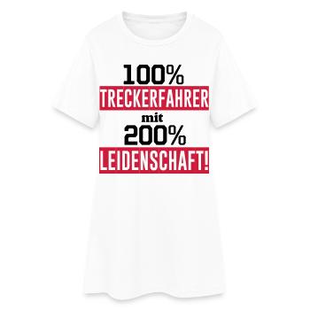 Traktor , Treckerfahrer 200% Leidenschaft ...(25) - Frauen T-Shirt-Kleid - Weiß - Vorne