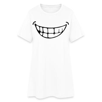 grin - Women’s T-Shirt Dress - white - Front