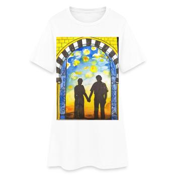 EG Glücksbringer I Paare I Menschen I Urlaub - Frauen T-Shirt-Kleid - Weiß - Vorne