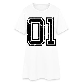 Adana 01 look usé - Robe T-shirt Femme - blanc - Devant