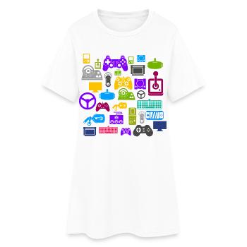 Gaming Gaming Gaming Gaming Gaming Gaming Gaming - Frauen T-Shirt-Kleid - Weiß - Vorne