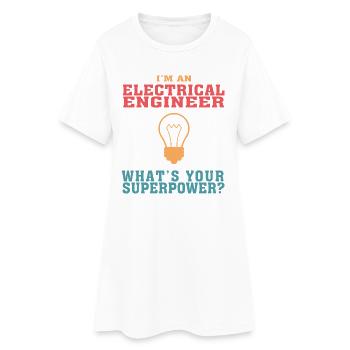 Best-seller Ingénieur électricien Tshirt, citation drôle - Robe T-shirt Femme - blanc - Devant