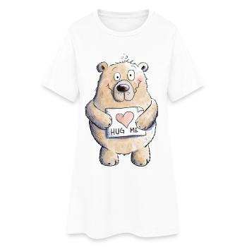 Hug Me Bär I Teddy Love - Robe T-shirt Femme - blanc - Devant