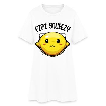Doux sourire citron - Robe T-shirt Femme - blanc - Devant