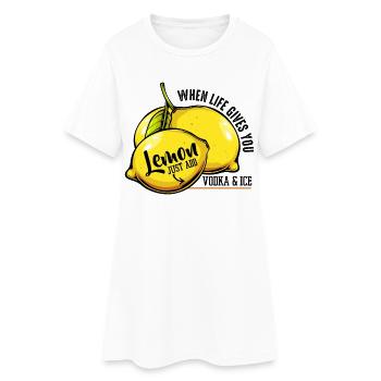 Lemon Just Add Lemon Style - Women’s T-Shirt Dress - white - Front