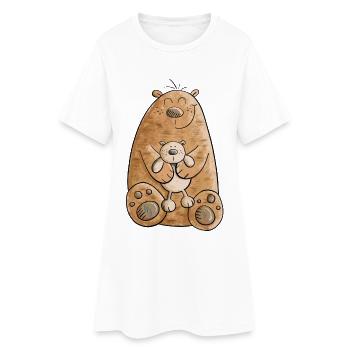 Ours avec bébé I animaux bande dessinée I animaux sauvages - Robe T-shirt Femme - blanc - Devant
