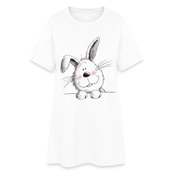 Lapin drôle I lapin motif lapin - Robe T-shirt Femme - blanc - Devant