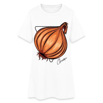 Orange onion vector art - Women’s T-Shirt Dress - white - Front