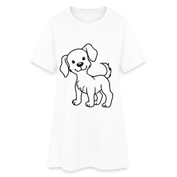 Chien Animaux Chiens Enfants Amoureux des chiens Enfant - Robe T-shirt Femme - blanc - Devant