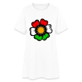 Pop Art Flower Star dans des couleurs fluorescentes - Robe T-shirt Femme - blanc - Devant