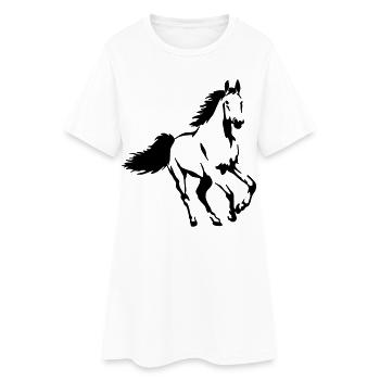 Cheval Animal Étalon Mare Poulain - Robe T-shirt Femme - blanc - Devant