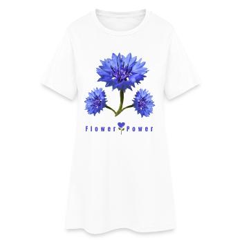 Blue Corn Flower Power - Women’s T-Shirt Dress - white - Front