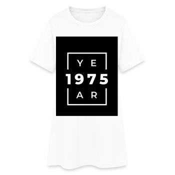 Grunge Design Jahr 1975 Minimalistisch - Frauen T-Shirt-Kleid - Weiß - Vorne