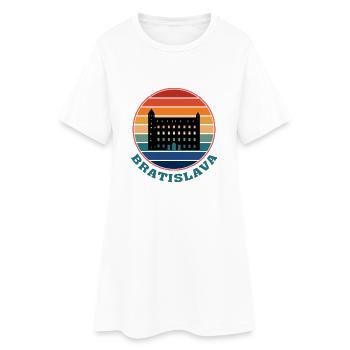 Bratislava Slovaquie Skyline Landmark Souvenir - Robe T-shirt Femme - blanc - Devant