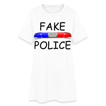 Faux policiers - Robe T-shirt Femme - blanc - Devant