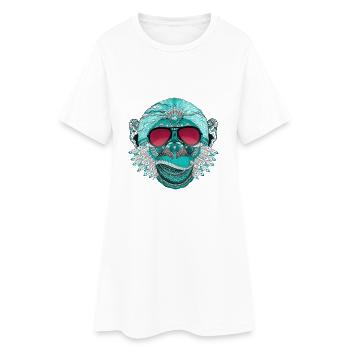 affe mandala tattoo indien dj rap cool music label - Frauen T-Shirt-Kleid - Weiß - Vorne