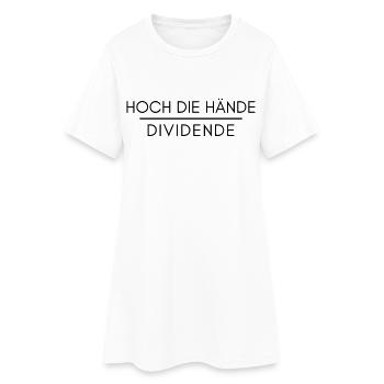 Aktien Börse Dividende Spruch - Frauen T-Shirt-Kleid - Weiß - Vorne
