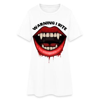 Bloodmouth Vampire Smile - Women’s T-Shirt Dress - white - Front