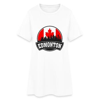 Edmonton Kanada Skyline Travel Souvenir Kanadier F. - Frauen T-Shirt-Kleid - Weiß - Vorne