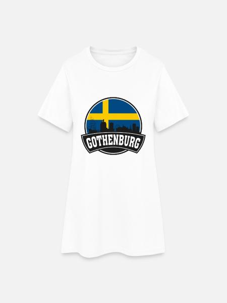 Göteborg Schweden Skyline Travel Souvenir Schwedisch - Frauen T-Shirt-Kleid - Weiß
