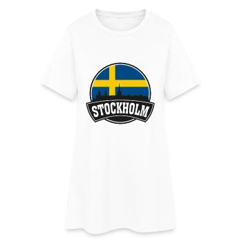 Stockholm Suède Skyline Voyage Souvenir Suédois F - Robe T-shirt Femme - blanc - Devant