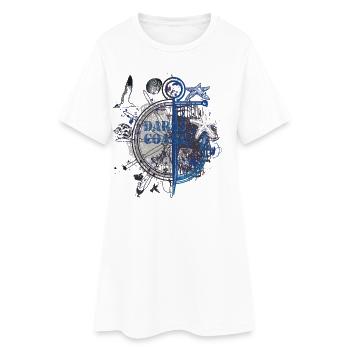 Boussole d’ancre nautique de nuit - Robe T-shirt Femme - blanc - Devant