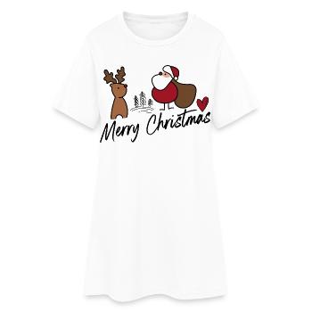Noël - Robe T-shirt Femme - blanc - Devant
