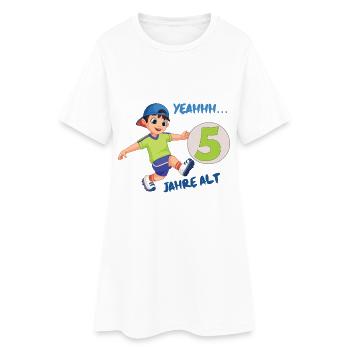 Kindergeburtstagsdesign mit Zahl 5 - Frauen T-Shirt-Kleid - Weiß - Vorne