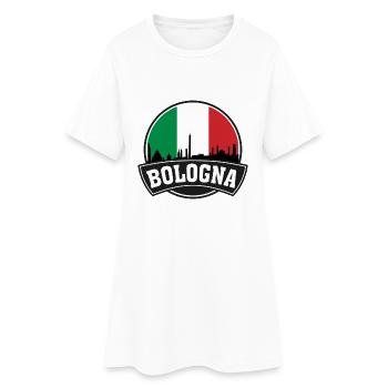 Bologne Italie Skyline Voyage Souvenir Drapeau Italien - Robe T-shirt Femme - blanc - Devant