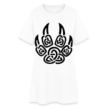 Griffes noires de loup viking - Robe T-shirt Femme - blanc - Devant