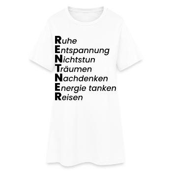 Rentner - Frauen T-Shirt-Kleid - Weiß - Vorne