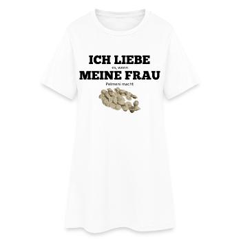 Ich liebe meine Frau Pelmeni Geschenk - Frauen T-Shirt-Kleid - Weiß - Vorne