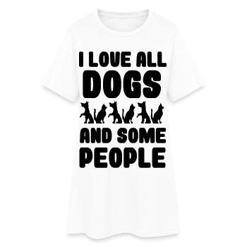 J’aime tous les chiens et certaines personnes, les chiens * - Robe T-shirt Femme - blanc - Devant