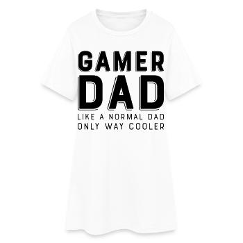 Gamer Dad - Frauen T-Shirt-Kleid - Weiß - Vorne