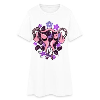 Flowers Uterus Pro-Choice - Women’s T-Shirt Dress - white - Front