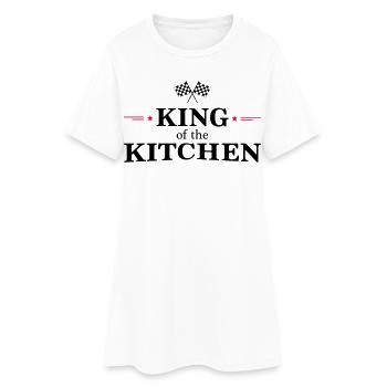 King of the Kitchen - Frauen T-Shirt-Kleid - Weiß - Vorne